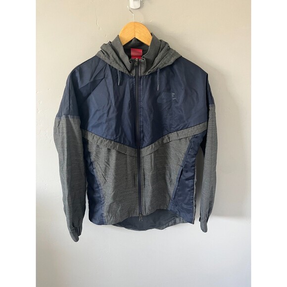 Nike Jacket Womens Small Blue Full Zip‎ Windbreaker Coat Lightweight Vented Gym - Picture 1 of 7